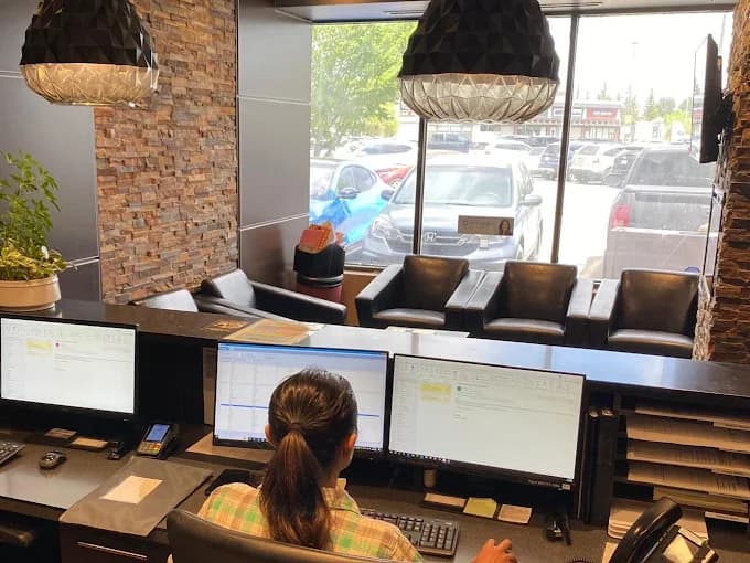 Front desk and waiting area at All Smiles Dental Care in NW Calgary